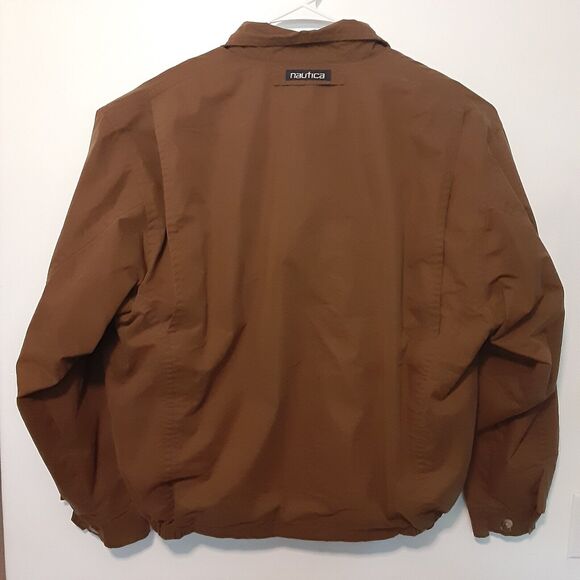 Vintage Nautica Jacket Mens Size XL Extra Large Brown Embroidered Full Zip - Picture 7 of 11